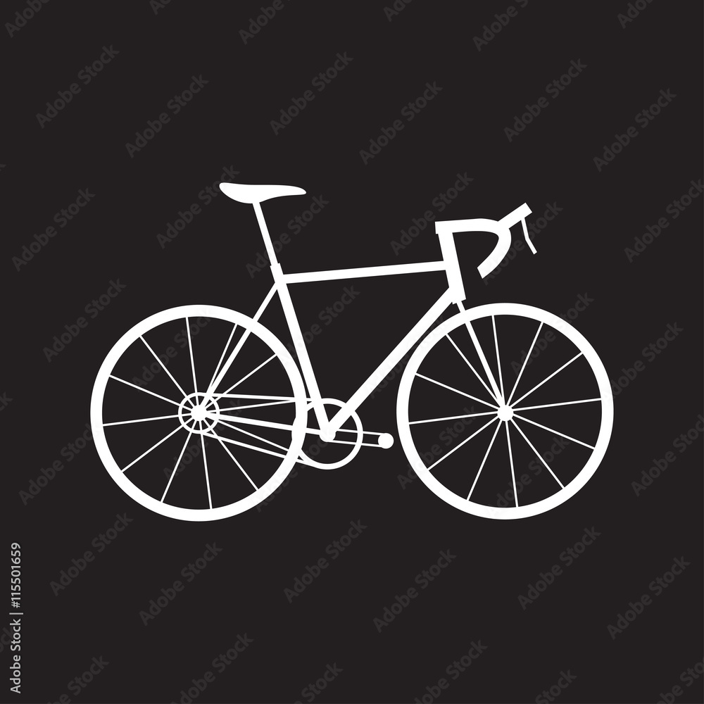 bicycle icon on balck background