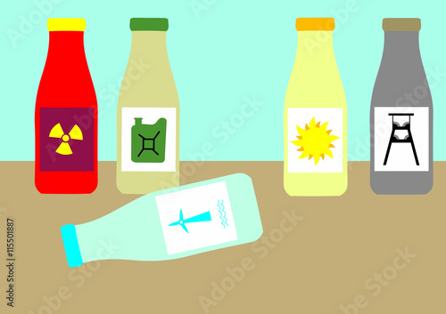 Illustration Energien; Windkraft; Klimaschutz; Zukunft; Technologie; Umwelt; Strom