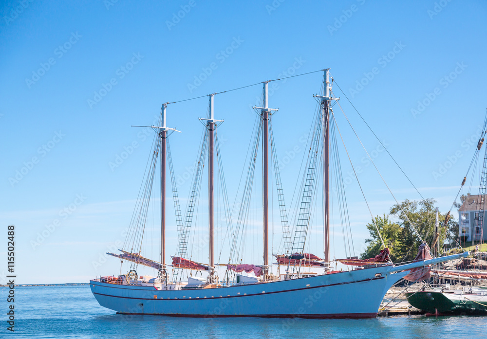 White Four Masted Schooner