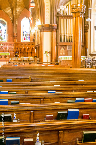 Obraz na płótnie Hymnals on Back of Pews