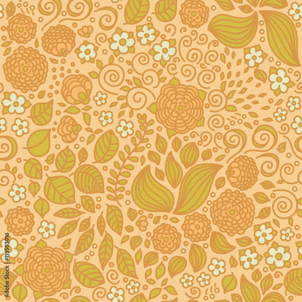 Floral doodle wallpaper seamless pattern Floral doodle wallpaper seamless pattern