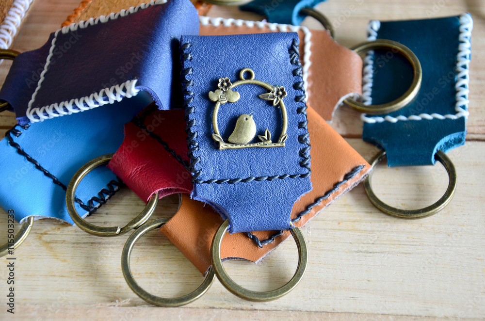 Handmade key ring made from leather Stock Photo Adobe Stock