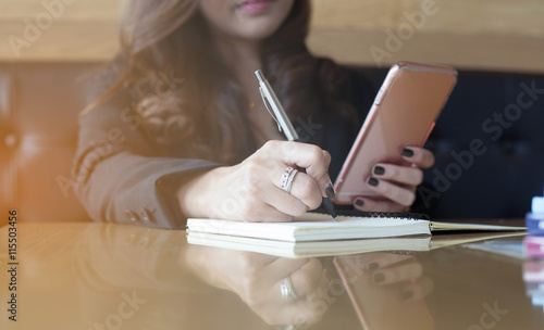 Business lady signing contract, selective focus