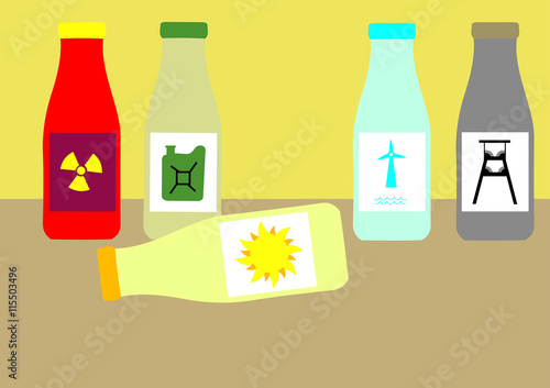 Illustration Energien; Sonne; Biostrom; Photovoltaik; 
Solarstrom; Umwelt; Erderwärmung; Klimaschutz