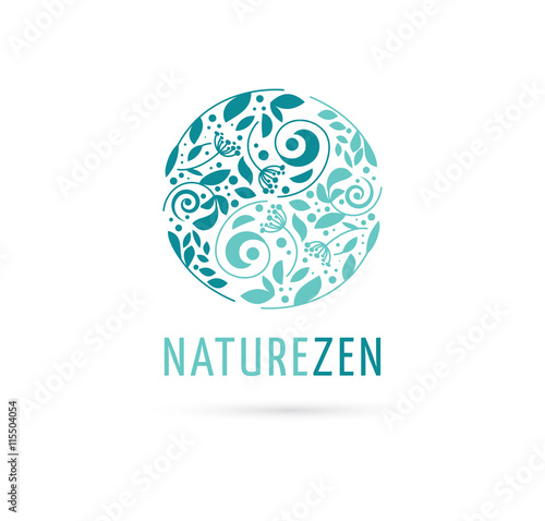 Alternative, Chinese medicine and wellness, herbal, zen meditation concept - vector yin yang icon, logo