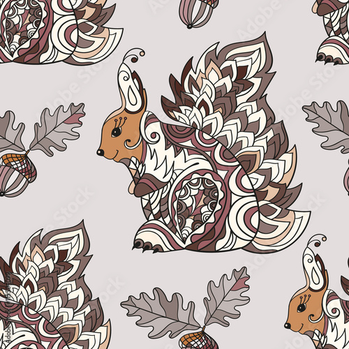 Zentangle forest seamless pattern.
