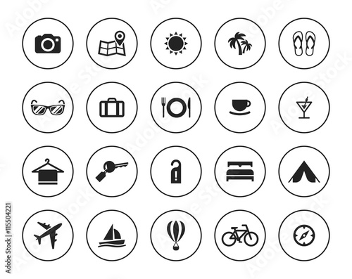 Travel icons set