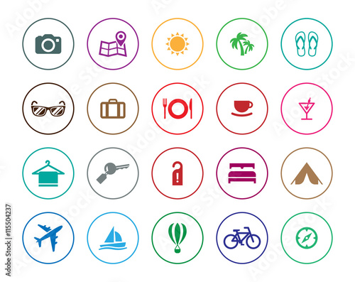 Travel icons set