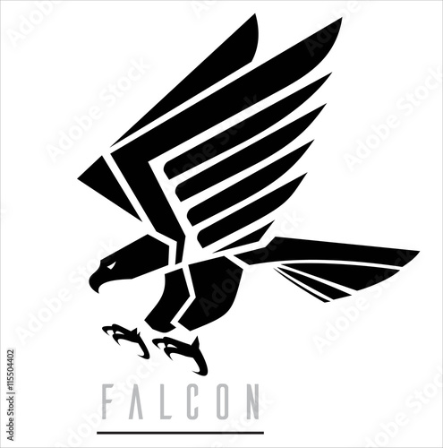 Canvas Print Black Falcon.Attacking Falcon.