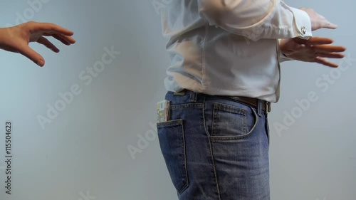 Victim of theft is chasing a thief.