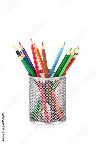 Stationery glass on a white background.