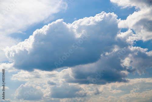 Valokuva Large clouds move across a blue sky in summer