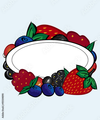 Vector drawn berries labels.