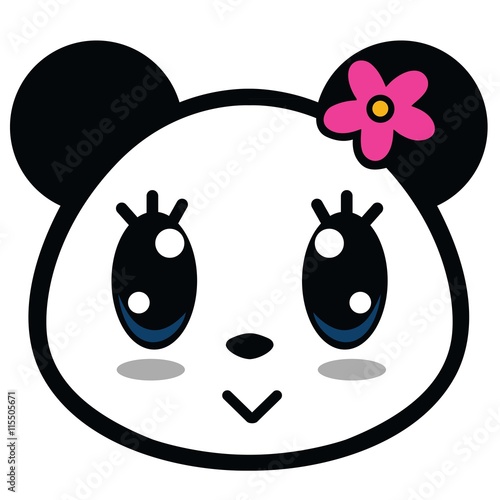 Fototapeta Naklejka Na Ścianę i Meble -  Cute Panda Girl Cartoon Mascot Vector