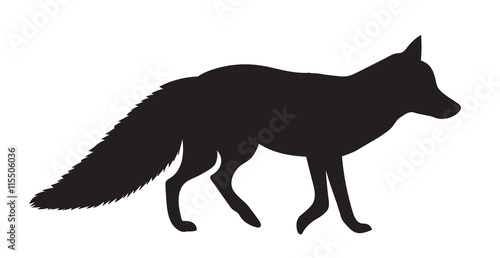 vector black silhouette Fox