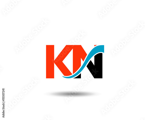 KN Logo. Vector Graphic Branding Letter Element
