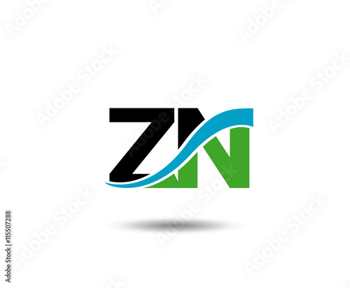 ZN Logo. Vector Graphic Branding Letter Element
