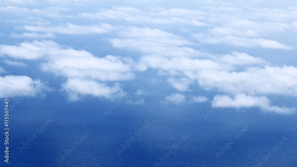 Top view of the clouds and the sea Top view of the clouds and the sea