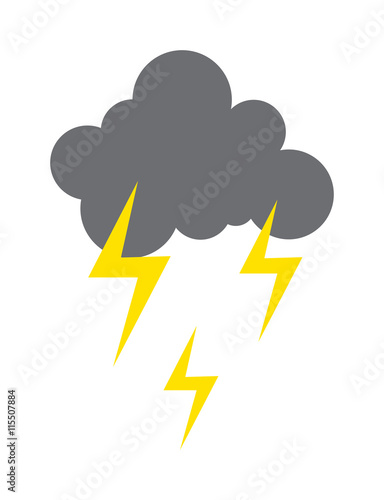 Lightning vector icon storm cloud. Storm cloud weather sky dark nature dramatic cloudscape. Danger stormy, thunderstorm symbol storm cloud natural scenic meteorology overcast scene.