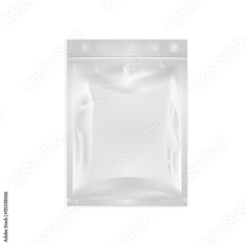 White Blank Ziplock Pack. Isolated Vector.