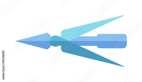Flat design icon of fishing speargun fish gun. Vector illustration fish gun weapon. Underwater fishing gun icon design and speargun underwater equipment spearfishing. Professional sharp speargun.