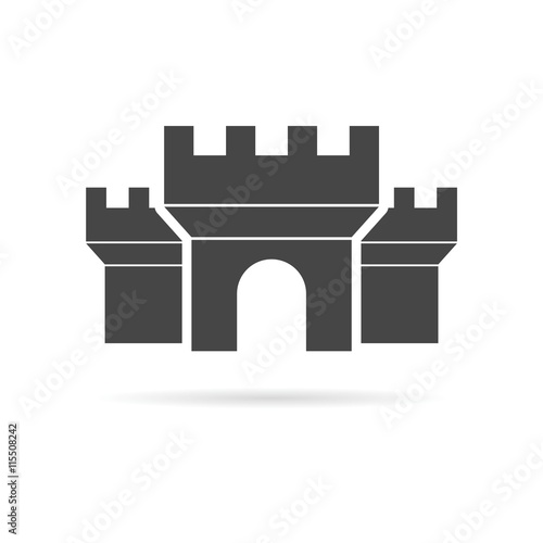 Castle, fortress vector icon