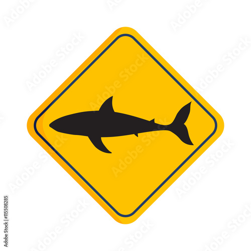 Cartoon shark vector illustration. Cool flat shark. Vector illustration with cartoon shark. Danger shark ocean character. Cartoon underwater shark marine animal. Big fish shark fish isolated.