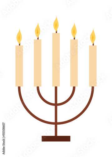 Vector candles in flat style. Candles light flame christmas candlelight wax decoration. Celebration glowing religion candles birthday traditional decoration. Romance night bright flame.