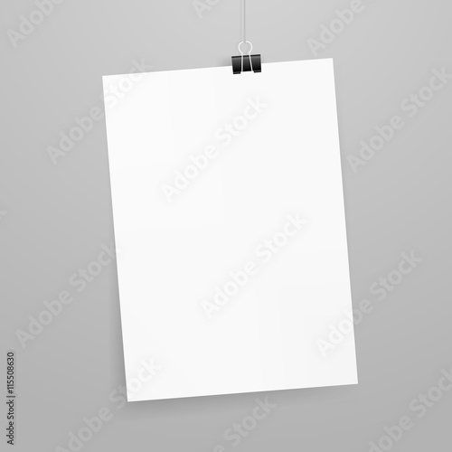 white paper with clip vector photo