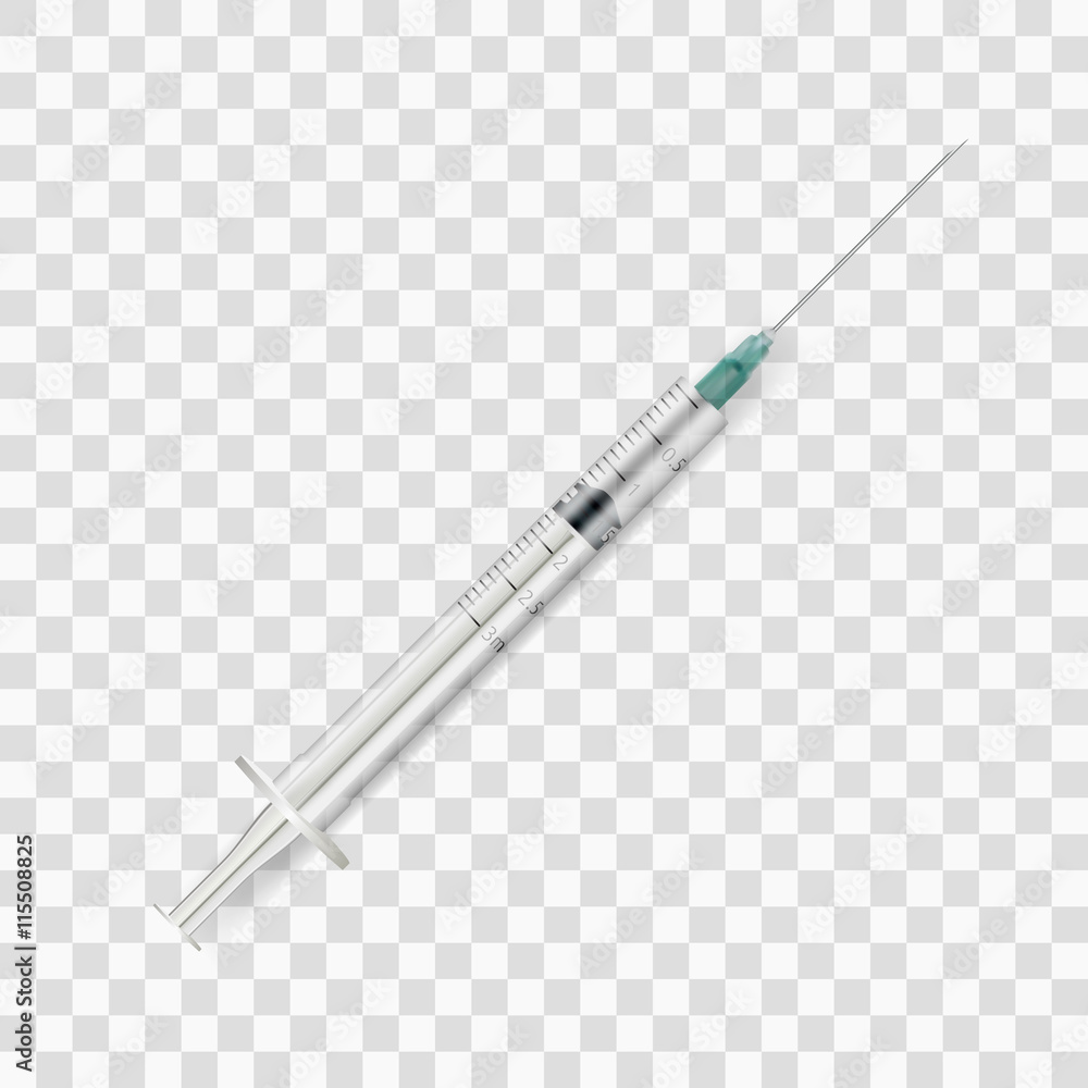 Realistic vector syringe isolated transparent Stock Vector Adobe Stock