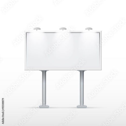 Blank billboard with two legs. Mockup for your advertisement and design