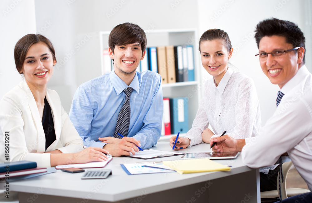 Business partners working at modern office Business partners working at modern office