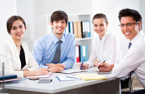 Business partners working at modern office