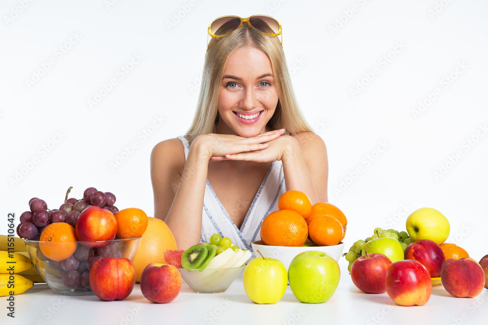 Woman with fruits Woman with fruits
