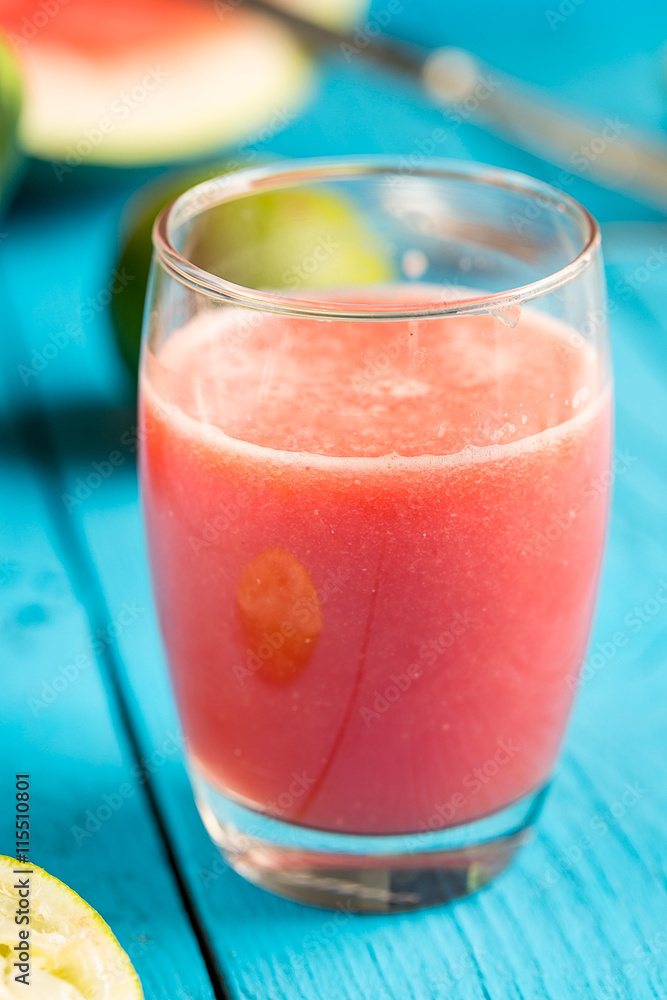 Watermelon Fresh Smoothie with Mint Leaves, Cucumber and Lime Citrus Watermelon Fresh Smoothie with Mint Leaves, Cucumber and Lime Citrus