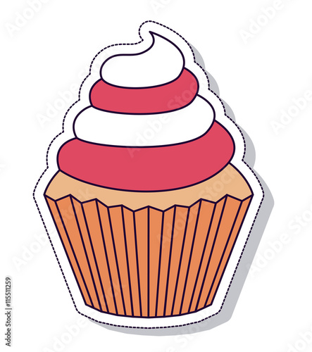 patriotic cupcake isolated icon design