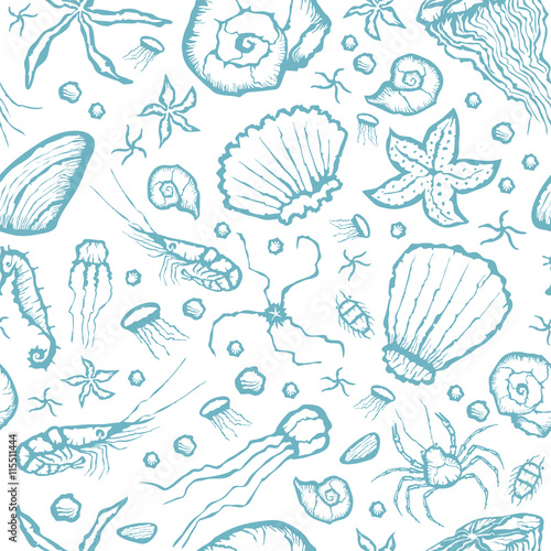  seamless sea creatures pattern