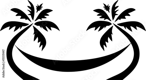 Black Tropical Palm Tree Travel Logo Template