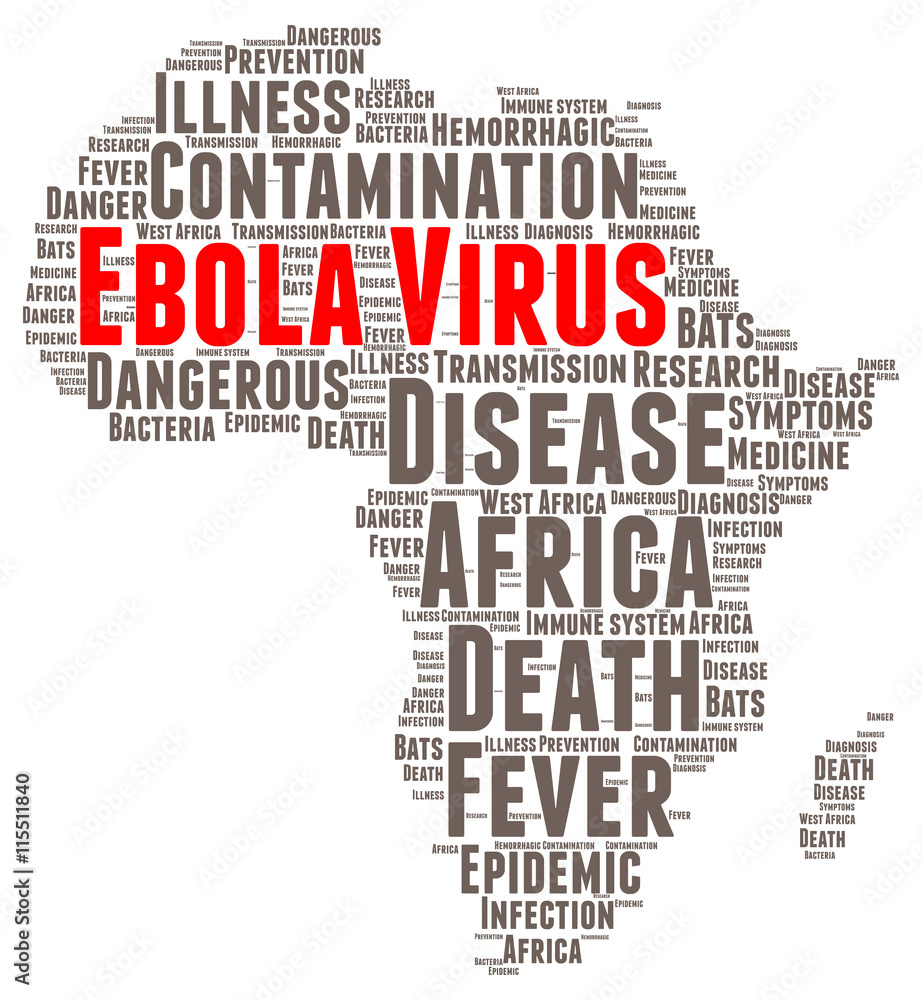 Ebola virus word cloud concept
