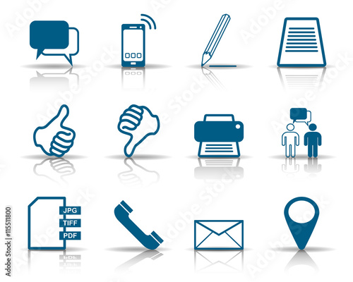 Business Iconset - Blau (Schatten)