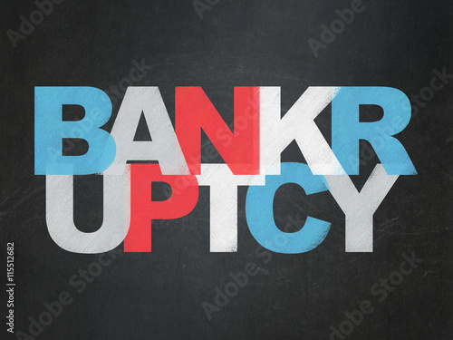 Banking concept: Bankruptcy on School board background