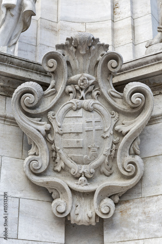 Ancient Coat of Arms on Holy Trinity Column, Budapest, Hungary