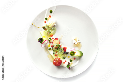 Fototapeta Molecular cuisine vegetable salad