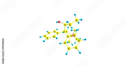 Betamethadol molecular structure isolated on white
