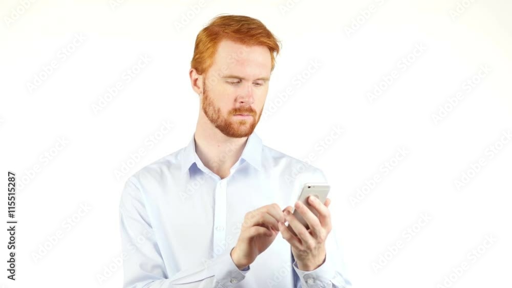 Portrait of business man using internet on smart phone Portrait of business man using internet on smart phone