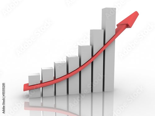 Graph rising. 3D rendering Free Download Graph rising. 3D rendering - GFXLoad