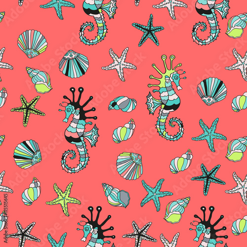 Cartoon design. Red sea.