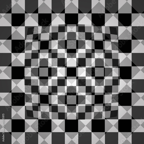 Abstract Black and white chessboard background illustration