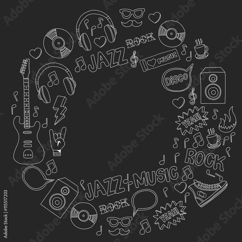 Music doodle vector set