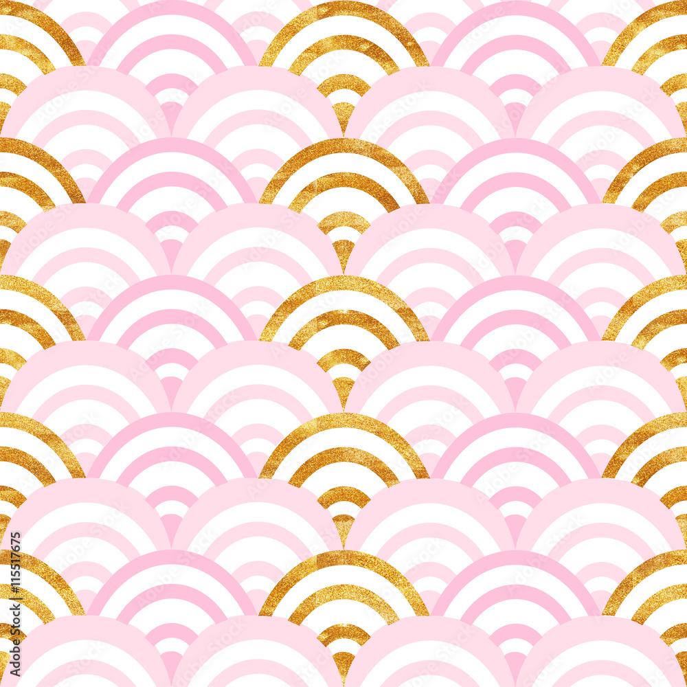 gold and pink pattern wave